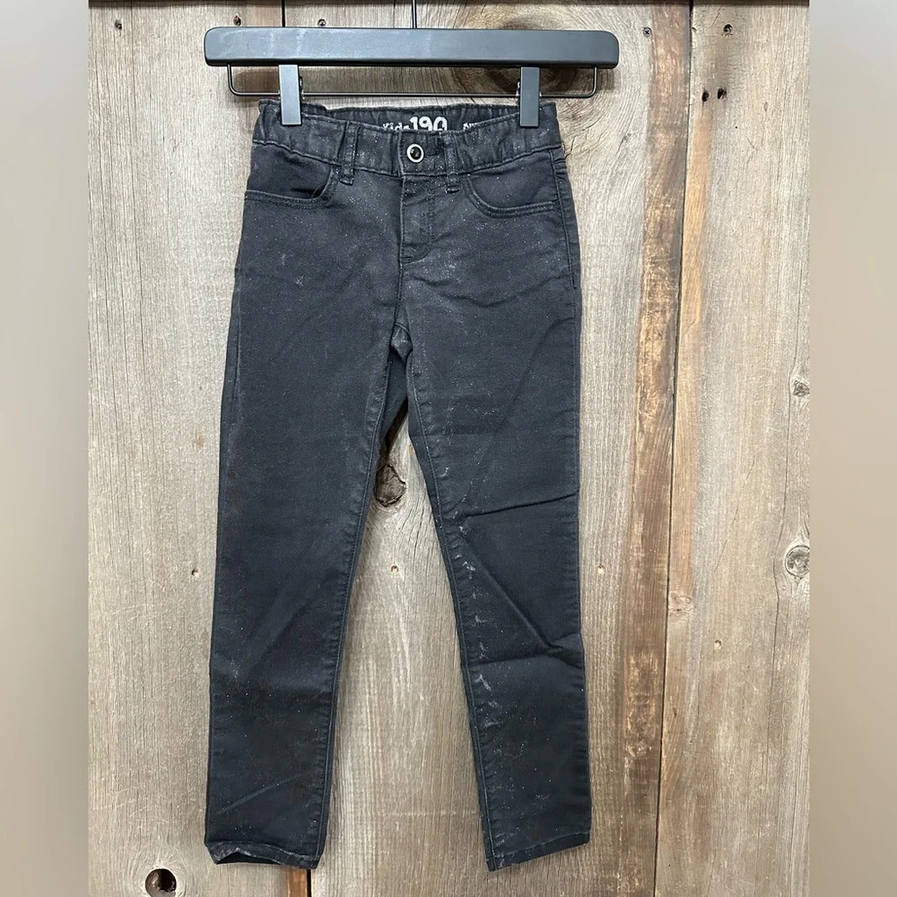 GapKids Super Skinny Glitter Jeans in Black Denim Size 6 Regular Girls